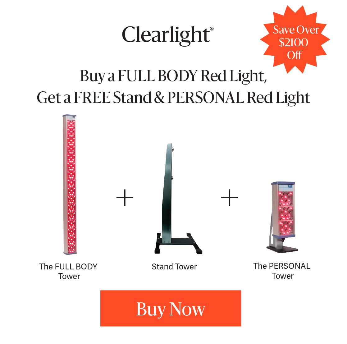 Red Light Therapy Bundle (FULL BODY Tower With a FREE Stand & PERSONAL Tower)