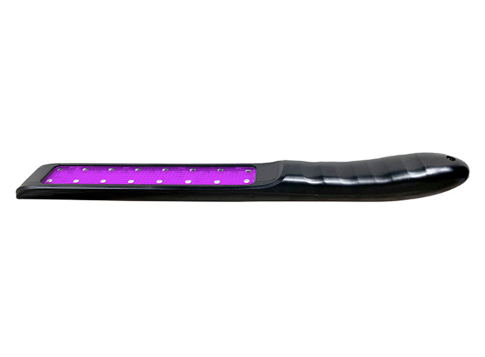 side view of the UV wand with light illuminated